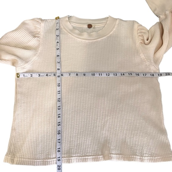 Free People FP One Tasha Thermal Top Tie Sleeve Women’s Size Small Ivory - Picture 12 of 15